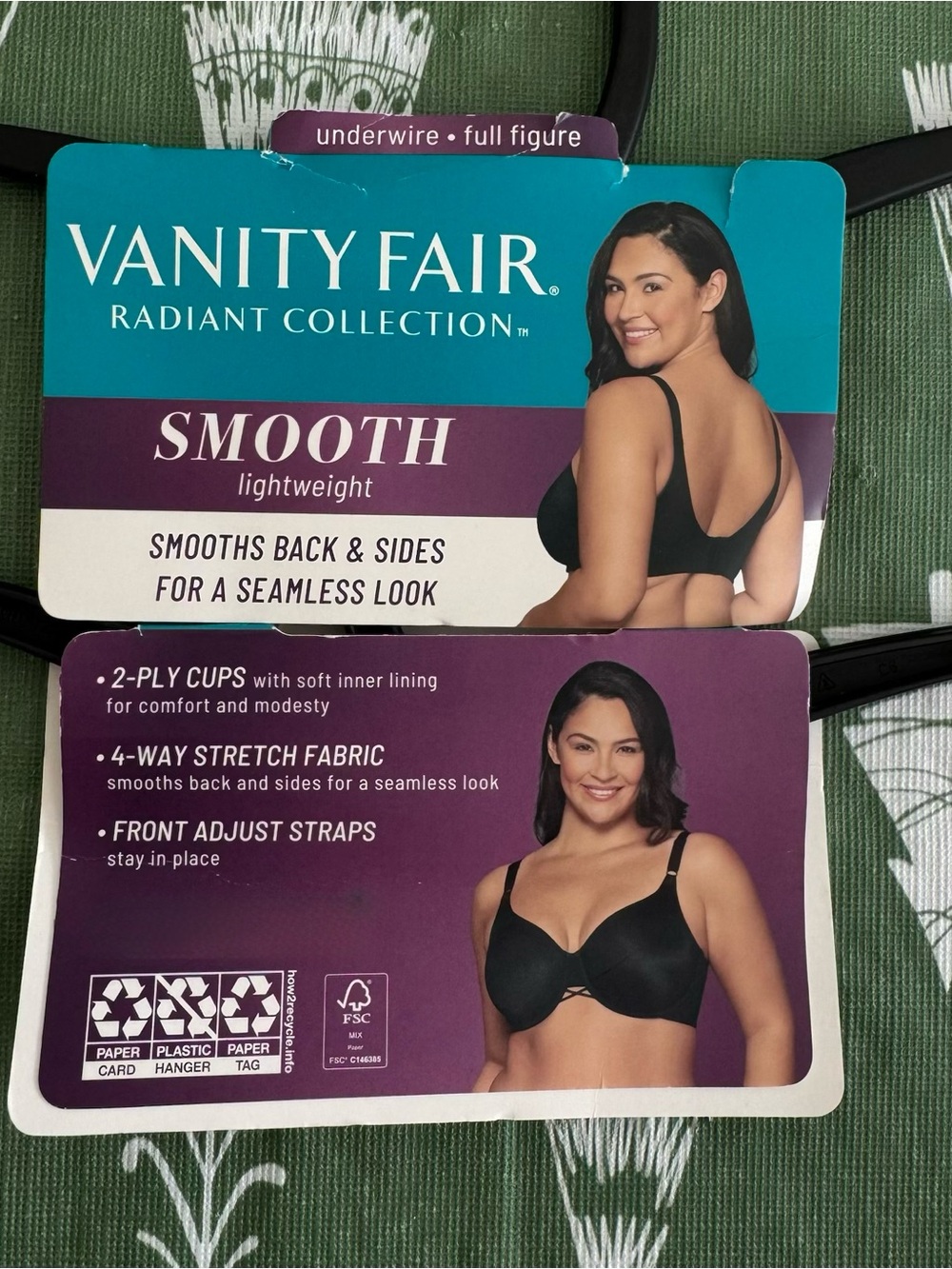 Lot of 2 Vanity Fair Radiant Full Coverage Underwire Bras 40DDD Magenta Red - Picture 14 of 16